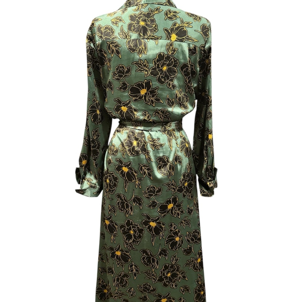 Who What Wear Green Floral Long Sleeve Dress - Picture 2 of 8
